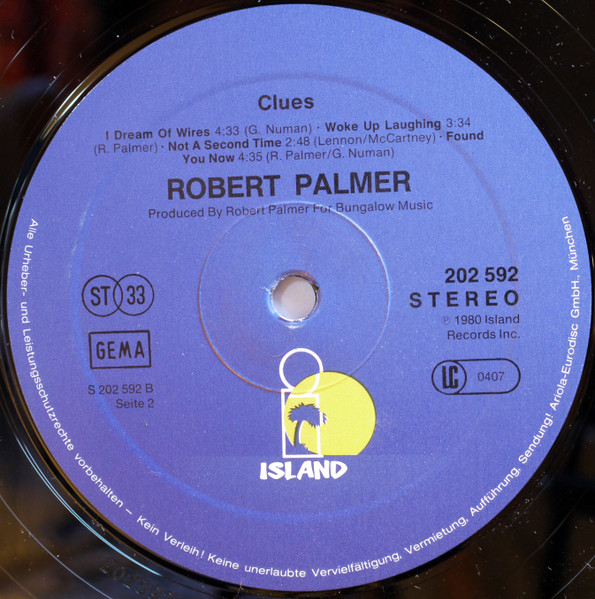 Cover zu Robert Palmer - Clues | 1980 | Vinyl | Rock | Germany