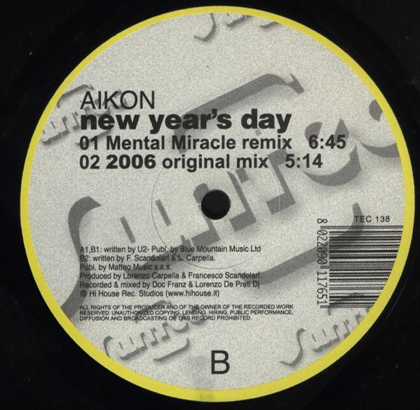 Cover zu Aikon (2) - New Year's Day | 2006 | Vinyl | Electronic | Italy Schallplatten Ankauf
