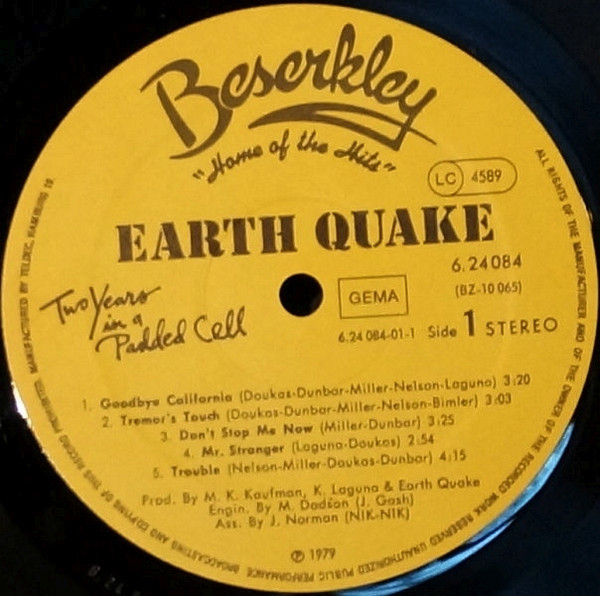 Cover zu Earth Quake (2) - Two Years In A Padded Cell | 1979 | Vinyl | Rock, Pop | Germany