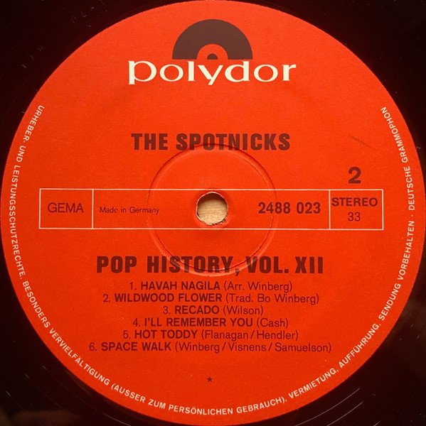 Cover zu The Spotnicks - Pop History Vol. 12 | 1970 | Vinyl | Rock | Germany
