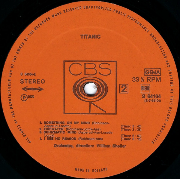 Cover zu Titanic (3) - Titanic | 1970 | Vinyl | Rock | Europe