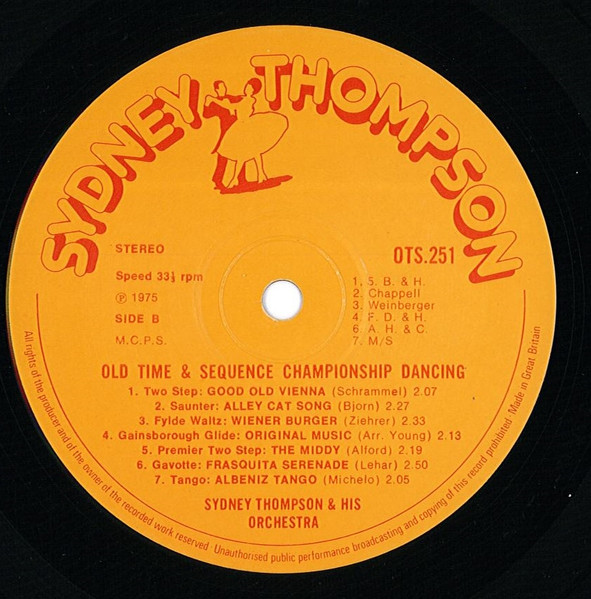 Cover zu Sydney Thompson And His Orchestra - Old Time And Sequence Chmpionship Dancing | 1975 | Vinyl | Latin, Classical | UK