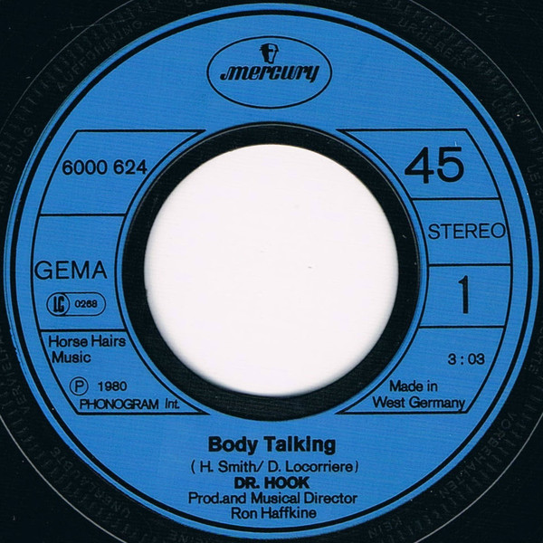 Cover zu Dr. Hook - Body Talking | 1980 | Vinyl, Stereo, 45 RPM, 7