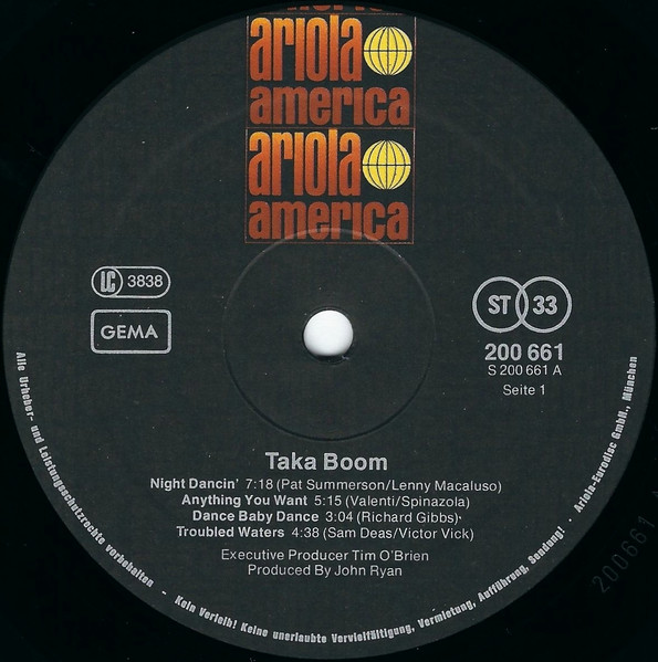 Cover zu Taka Boom - Taka Boom | 1979 | Vinyl | Funk / Soul | Germany Schallplatten Ankauf