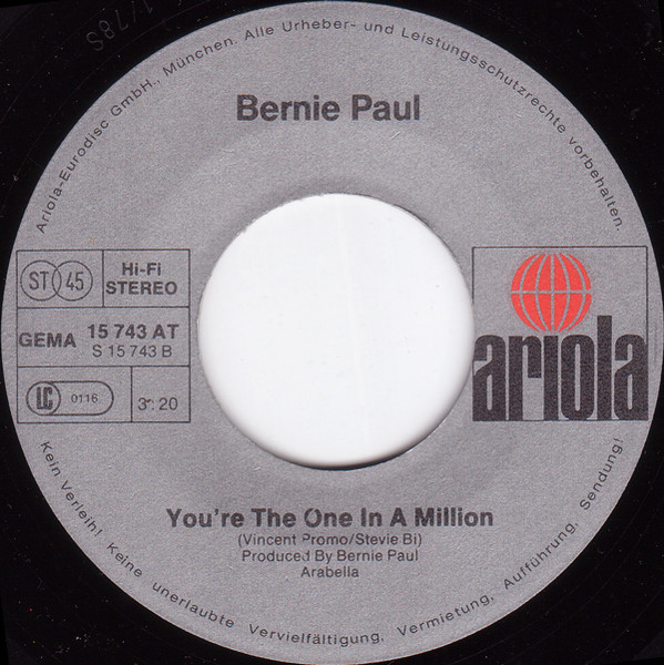 Cover zu Bernie Paul - Lucky | 1978 | Vinyl | Pop | Germany