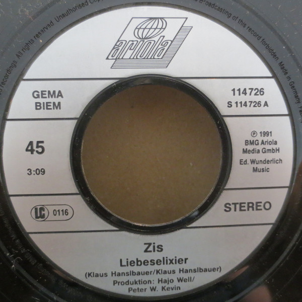 Cover zu ZIS - Liebeselixier | 1991 | Vinyl, 45 RPM, 7
