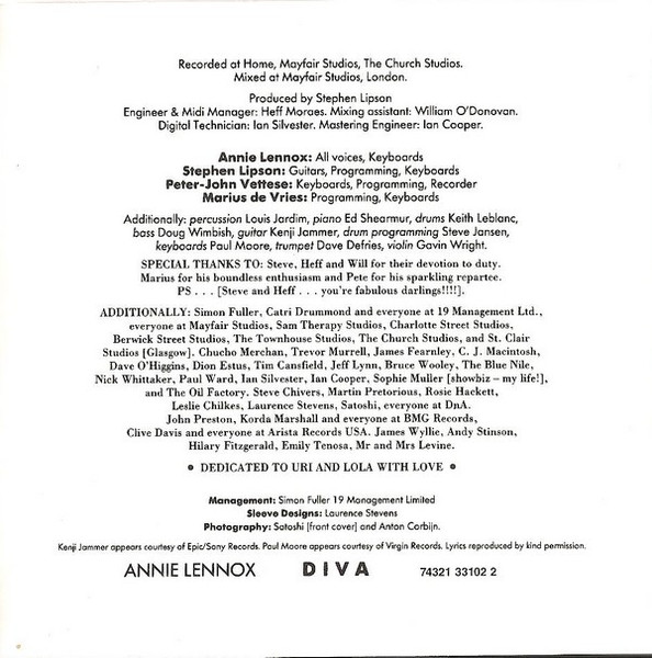 Cover zu Annie Lennox - Diva | 1992 | Vinyl | Electronic, Pop | UK & Europe
