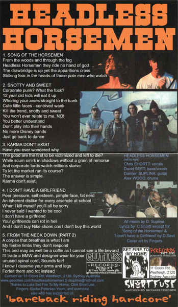 Cover zu Bjelke-Petersen Youth / Headless Horsemen - Bjelke-Petersen Youth / Headless Horsemen | 2002 | Vinyl | Rock | Australia