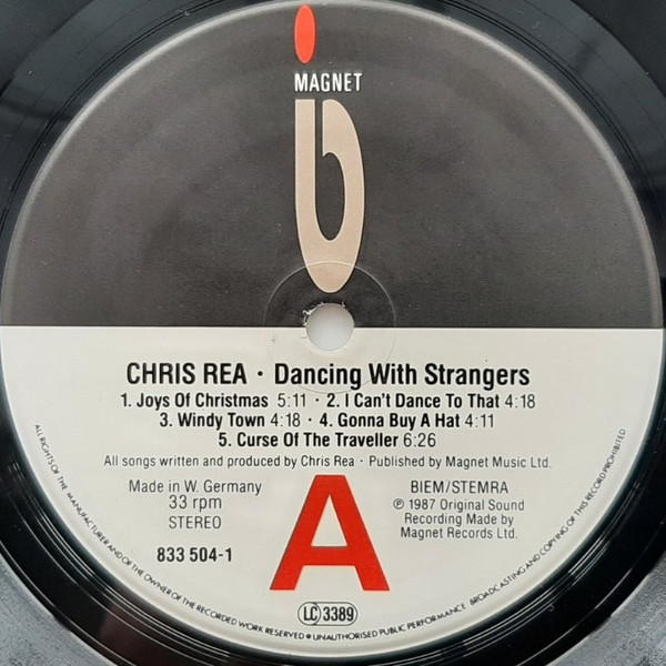 Cover zu Chris Rea - Dancing With Strangers | 1987 | Vinyl, LP, Album | Rock, Pop | Europe