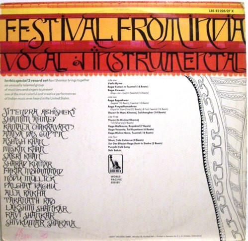 Cover zu Ravi Shankar - Ravi Shankar's Festival From India | 1972 | Vinyl | Folk, World, & Country | Germany Schallplatten Ankauf