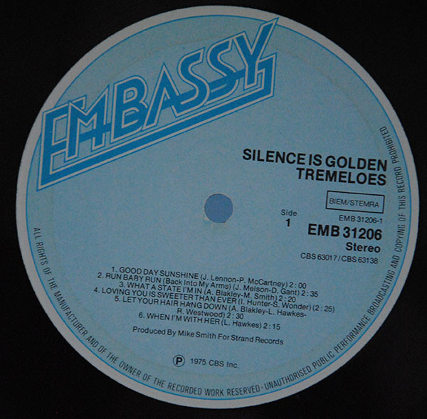 Cover zu The Tremeloes - Silence Is Golden | 1975 | Vinyl | Rock | Netherlands