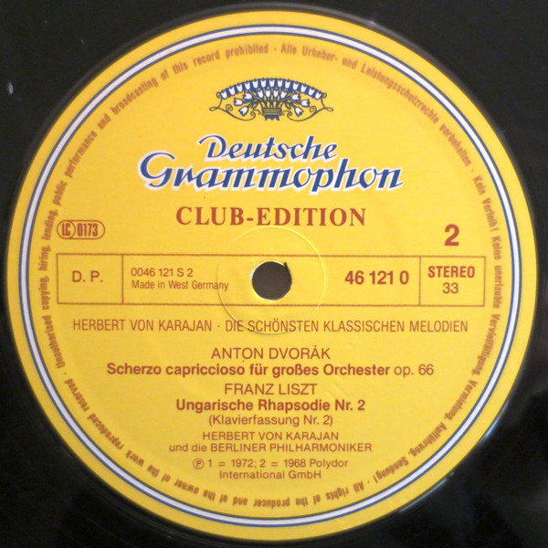 Cover zu Berliner Philharmoniker, Herbert von Karajan - Die Schönsten Klassischen Melodien | Vinyl | Classical | Germany