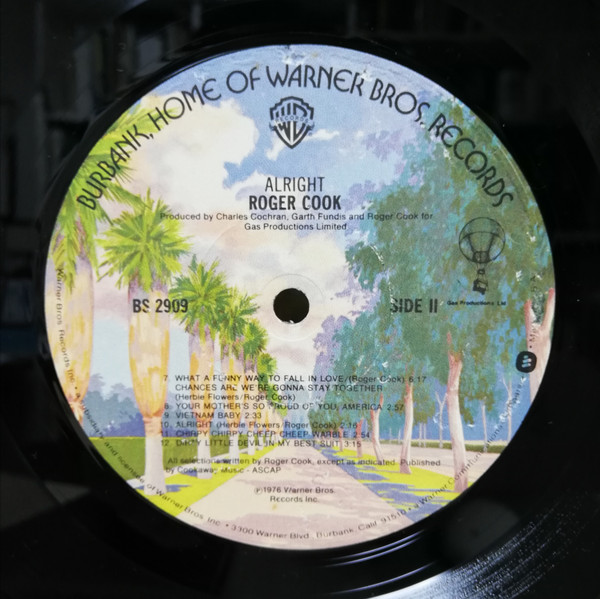 Cover zu Roger Cook - Alright | 1976 | Vinyl | Pop, Folk, World, & Country | US Schallplatten Ankauf