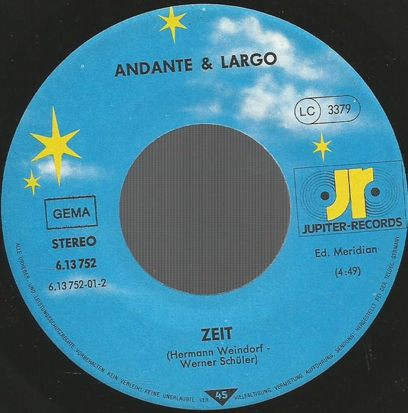 Cover zu Andante & Largo - Midnight Blue (Morgen) / Zeit | 1983 | Vinyl | Pop | Germany Schallplatten Ankauf