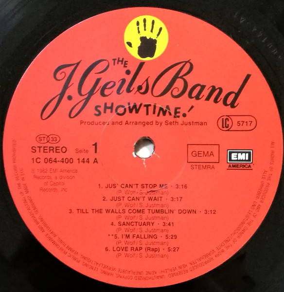 Cover zu The J. Geils Band - Showtime! | 1982 | Vinyl | Rock, Pop | Europe