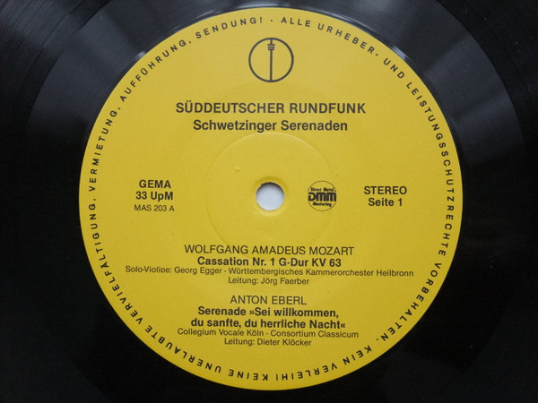 Cover zu Various - Schwetzinger Serenaden | 1986 | Vinyl | Classical | Germany Schallplatten Ankauf