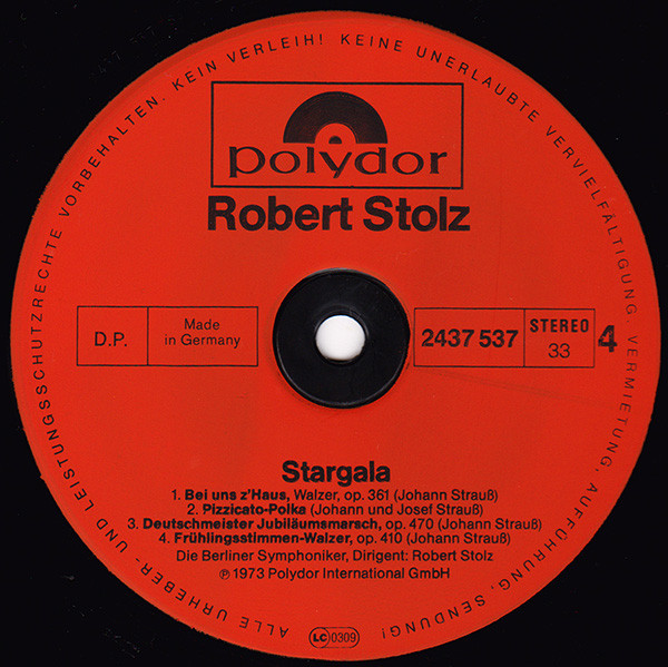 Cover zu Robert Stolz - Stargala | Vinyl | Pop, Classical, Stage & Screen | Germany