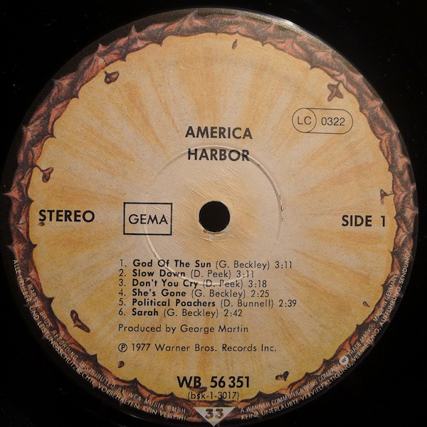 Cover zu America (2) - Harbor | 1977 | Vinyl | Rock, Pop | Germany