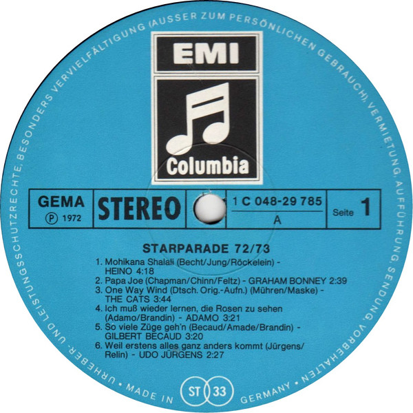 Cover zu Various - Starparade 72/73 | 1972 | Vinyl | Pop | Germany