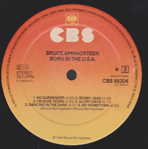 Cover zu Bruce Springsteen - Born In The U.S.A. | 1984 | Vinyl, LP, Album | Rock | Europe
