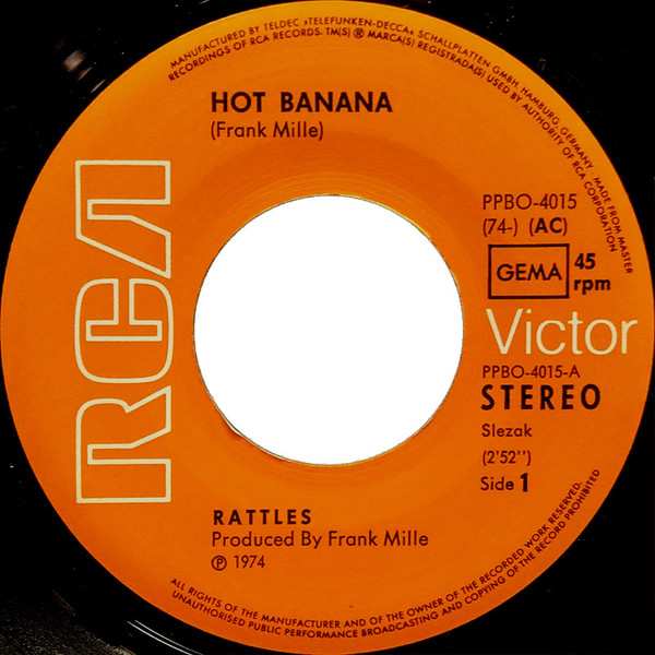 Cover zu The Rattles - Hot Banana / Countryman's Blues | 1974 | Vinyl | Rock | Germany Schallplatten Ankauf