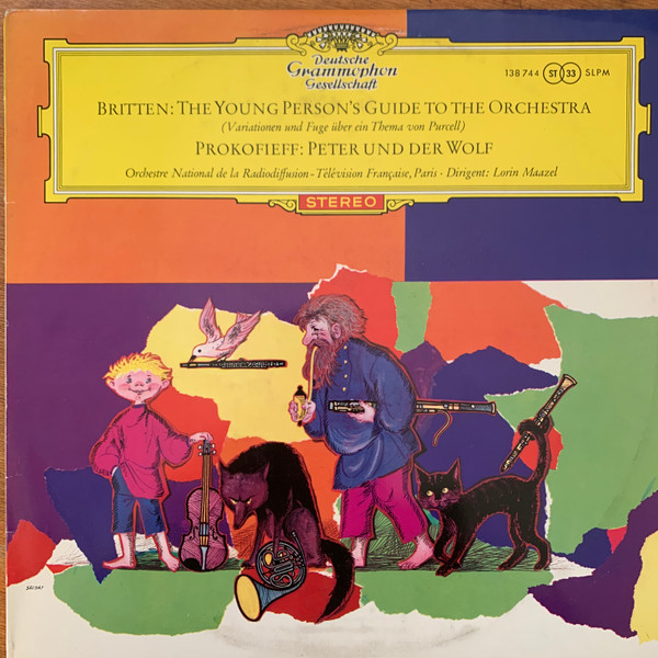 Cover zu Benjamin Britten · Sergei Prokofiev - Orchestre National De France, Lorin Maazel - The Young Person's Guide To The Orchestra · Peter Und Der Wolf | 1964 | Vinyl | Classical, Children's | Germany Schallplatten Ankauf