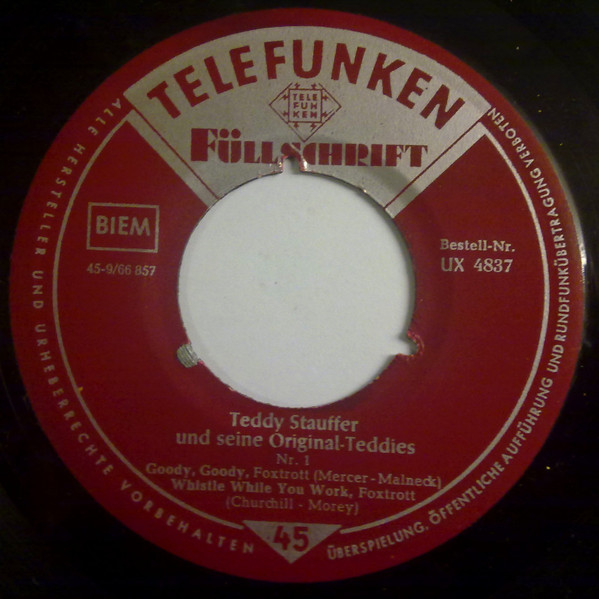 Cover zu Teddy Stauffer Und Seine Original Teddies - Nr. 1 | 1956 | Vinyl | Jazz, Blues | Germany Schallplatten Ankauf