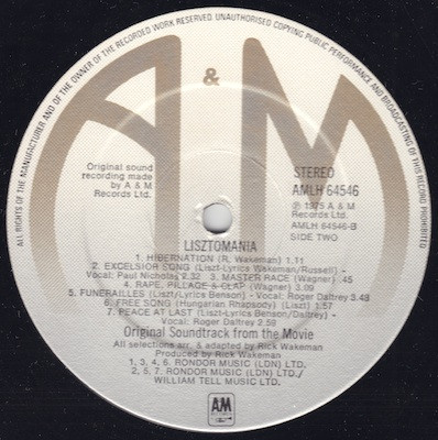 Cover zu Rick Wakeman - Lisztomania | 1975 | Vinyl | Rock, Stage & Screen | UK