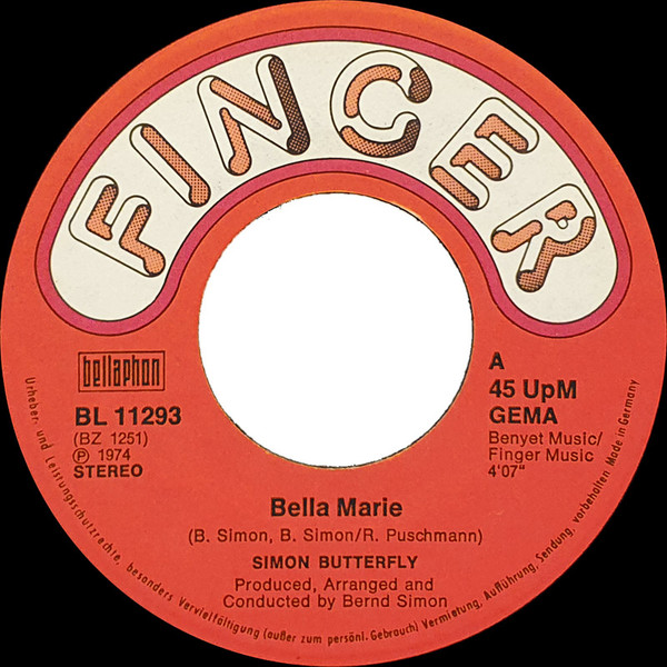 Cover zu Simon Butterfly - Bella Marie | 1974 | Vinyl | Pop | Germany