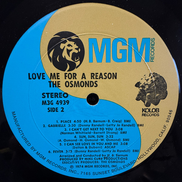 Cover zu The Osmonds - Love Me For A Reason | 1974 | Vinyl | Rock | US