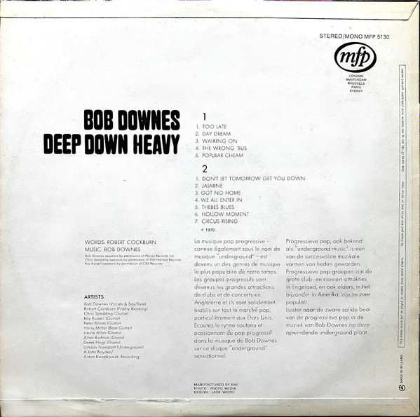 Cover zu Bob Downes - Deep Down Heavy | 1970 | Vinyl | Jazz, Rock | France & Benelux