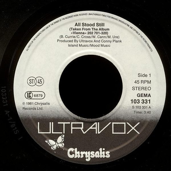 Cover zu Ultravox - All Stood Still | 1981 | Vinyl | Electronic, Rock, Pop | Germany