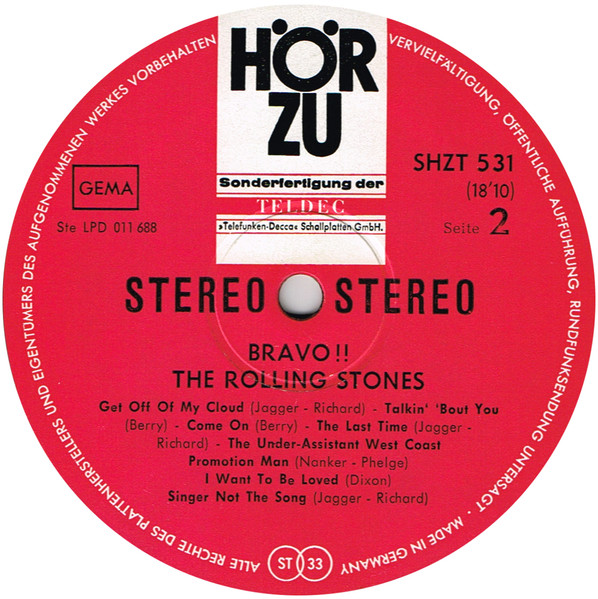 Cover zu The Rolling Stones - Bravo | 1965 | Vinyl | Rock, Blues | Germany