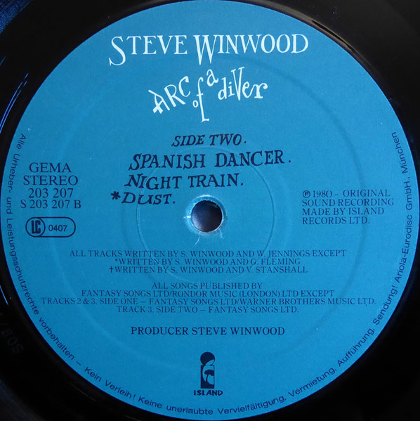 Cover zu Steve Winwood - Arc Of A Diver | 1980 | Vinyl | Rock, Pop | Germany