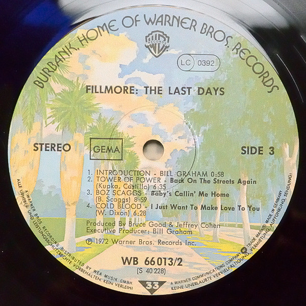 Cover zu Various - The Last Days Of Fillmore | 1976 | Vinyl | Rock | Germany Schallplatten Ankauf