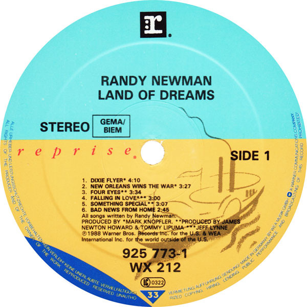 Cover zu Randy Newman - Land Of Dreams | 1988 | Vinyl | Rock, Pop | Europe