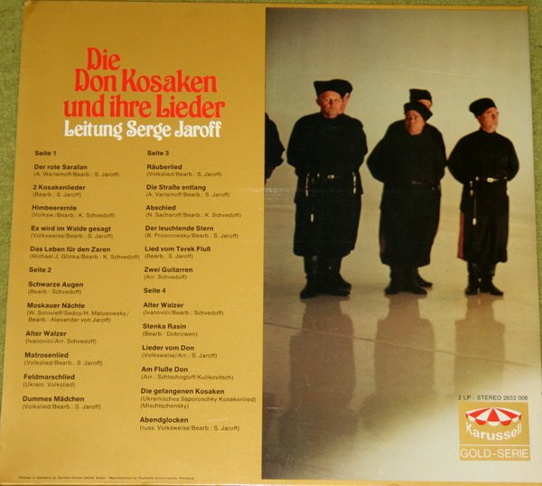 Cover zu Don Kosaken Chor Serge Jaroff - Die Don Kosaken Und Ihre Lieder | Vinyl | Brass & Military, Folk, World, & Country | Germany