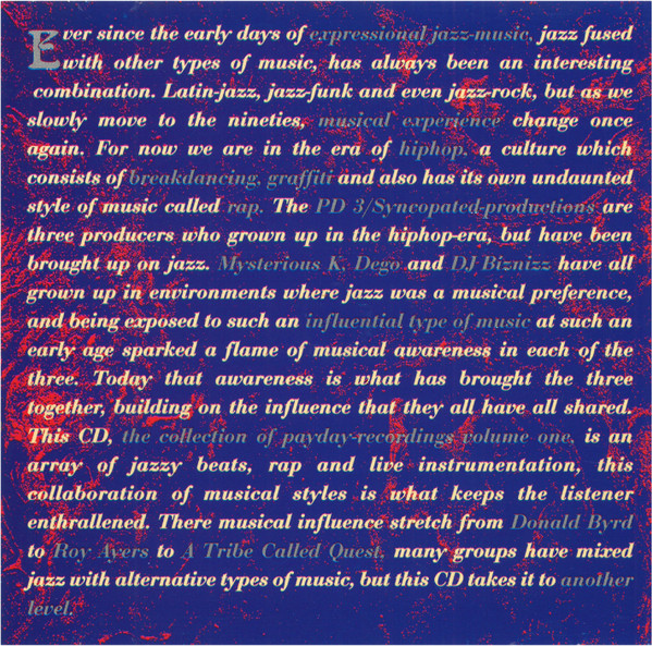 Cover zu Syncopated Productions - A Collection Of Payday-Recordings: Volume One | 1994 | Vinyl | Hip Hop | Germany