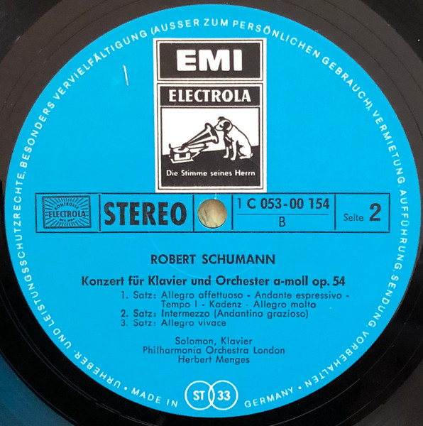 Cover zu Solomon (6), Philharmonia Orchestra Conducted By Herbert Menges - Edvard Grieg Klavierkonzert A-Moll - Robert Schumann Klavierkonzert A-Moll | Vinyl | Classical | Germany
