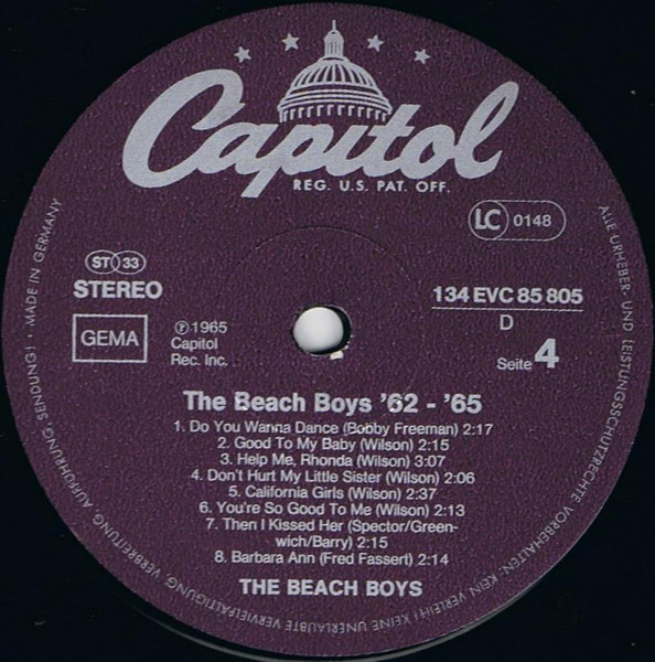 Cover zu The Beach Boys - 1962-1965 | 1978 | Vinyl | Rock, Pop | Germany