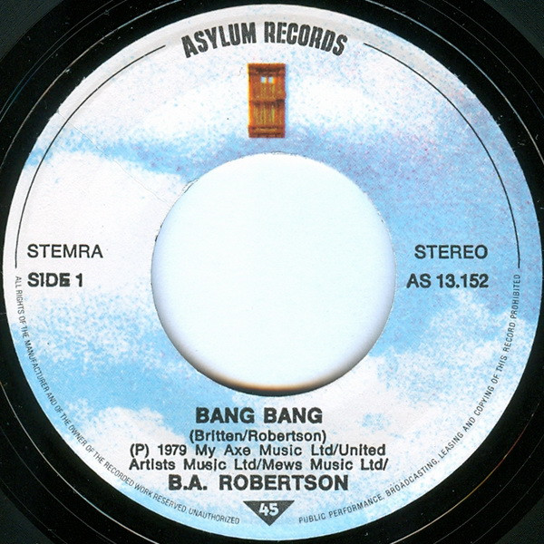 Cover zu B. A. Robertson - Bang Bang | 1979 | Vinyl | Rock, Pop | Netherlands Schallplatten Ankauf