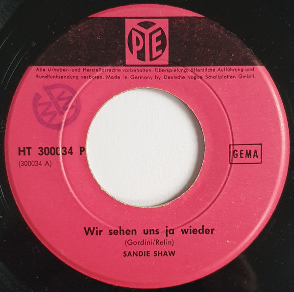 Cover zu Sandie Shaw - Wir Seh'n Uns Ja Wieder / Ich Denke An Morgen (Tomorrow) | 1966 | Vinyl | Rock, Pop | Germany
