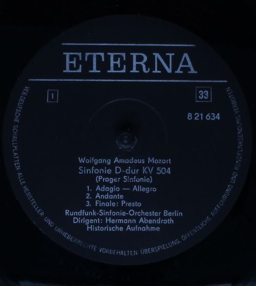 Cover zu Wolfgang Amadeus Mozart - Hermann Abendroth, Rundfunk-Sinfonieorchester Berlin, Rundfunk-Sinfonie-Orchester Leipzig - Sinfonie D-dur KV 504 (Prager Sinfonie) / Sinfonie C-dur KV 551 (Jupiter