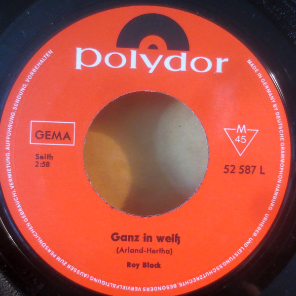 Cover zu Roy Black - Ganz In Weiss | 1967 | Vinyl | Pop | Germany
