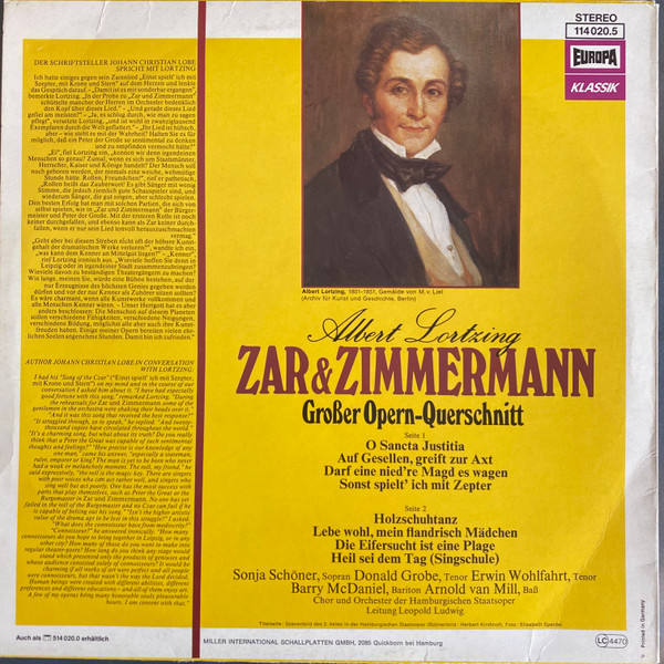 Cover zu Albert Lortzing - Zar & Zimmermann | Vinyl | Classical | Germany