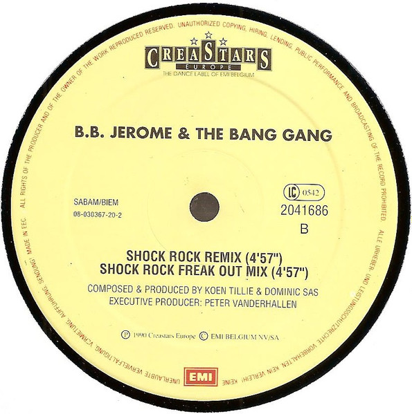Cover zu B.B. Jerome & The Bang Gang - Shock Rock | 1990 | Vinyl | Electronic | Belgium