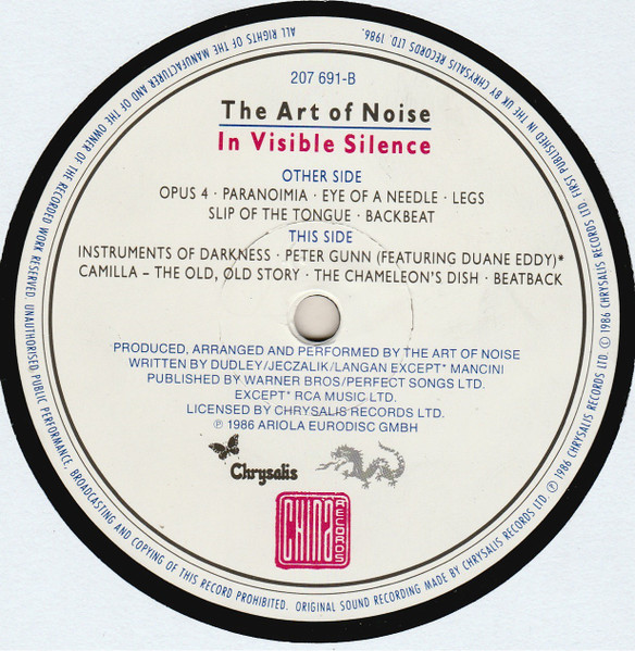 Cover zu The Art Of Noise - In Visible Silence | 1986 | Vinyl | Electronic | Europe Schallplatten Ankauf