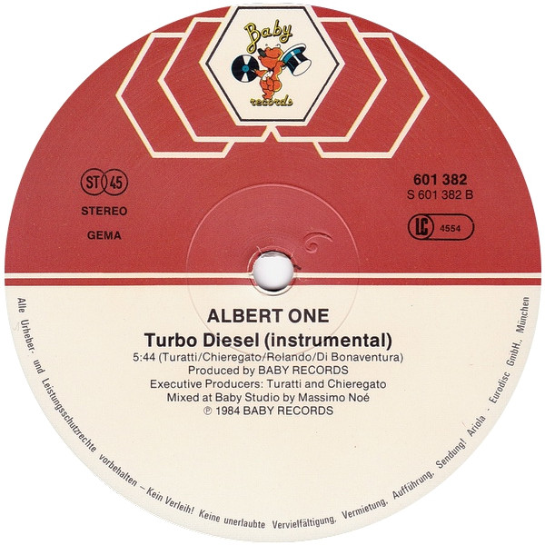 Cover zu Albert One - Turbo Diesel | 1984 | Vinyl | Electronic | Germany