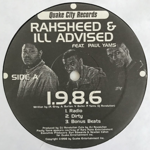 Cover zu Rahsheed & Ill-Advised - 1.9.8.6 | 1998 | Vinyl | Hip Hop | US Schallplatten Ankauf