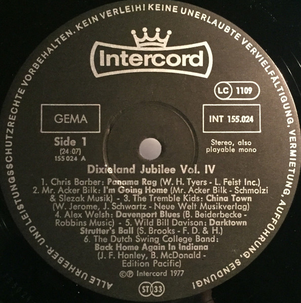 Cover zu Various - Dixieland Jubilee Vol. IV | 1977 | Vinyl | Jazz, Blues | Germany Schallplatten Ankauf